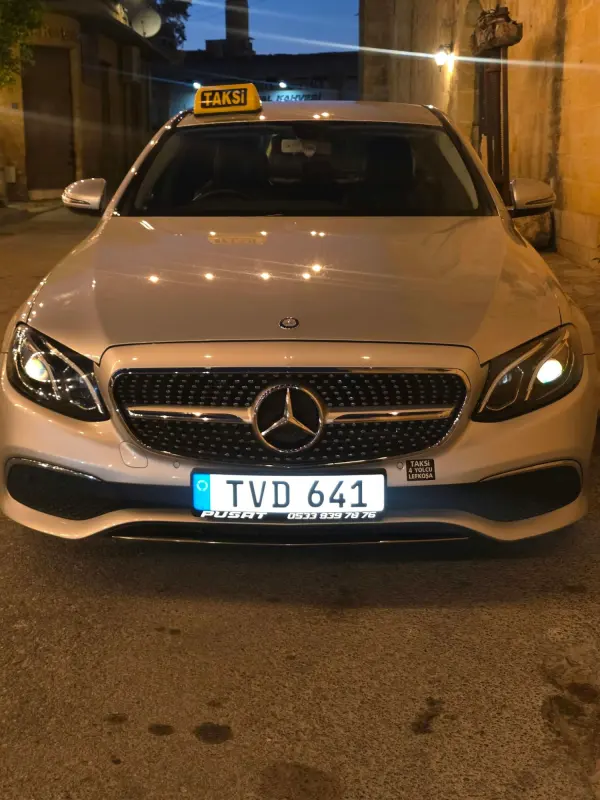 Mercedes taxi in a historic street of old Nicosia